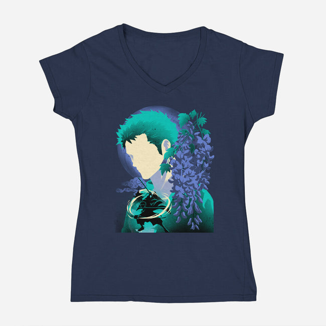 Wisteria Flower Pirate-Womens-V-Neck-Tee-rmatix
