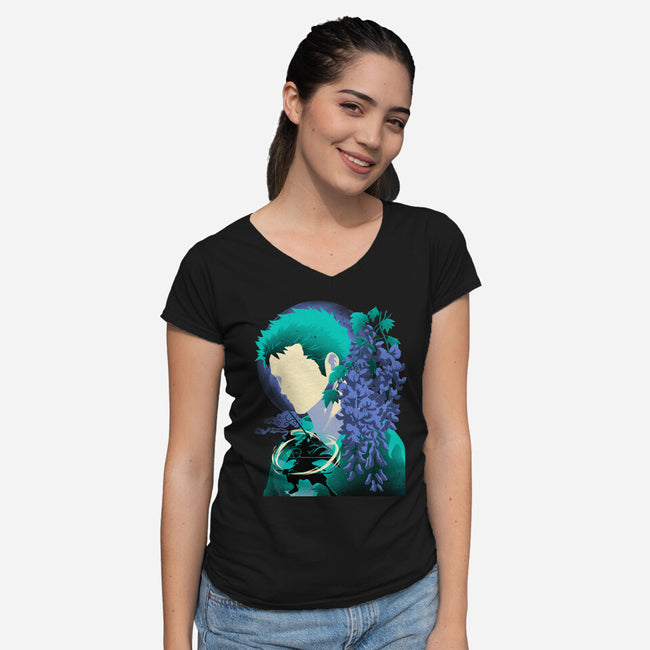 Wisteria Flower Pirate-Womens-V-Neck-Tee-rmatix