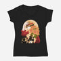 Sun Flower Pirate-Womens-V-Neck-Tee-rmatix