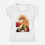 Sun Flower Pirate-Womens-V-Neck-Tee-rmatix
