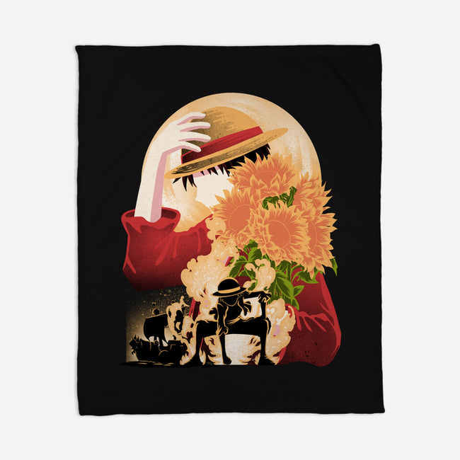 Sun Flower Pirate-None-Fleece-Blanket-rmatix