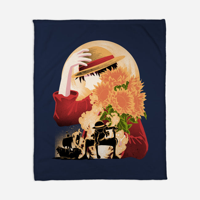 Sun Flower Pirate-None-Fleece-Blanket-rmatix