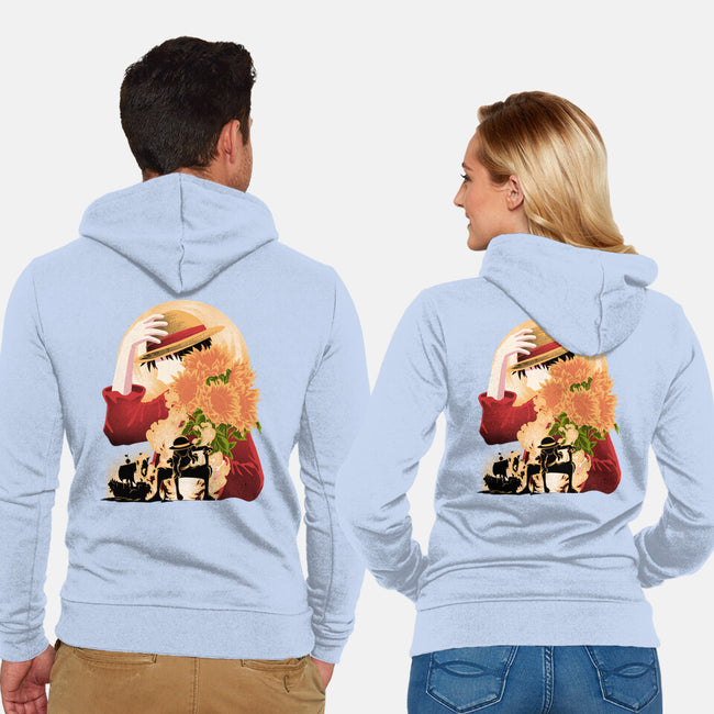 Sun Flower Pirate-Unisex-Zip-Up-Sweatshirt-rmatix