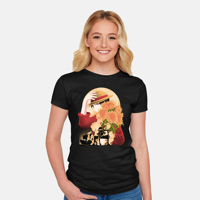 Sun Flower Pirate-Womens-Fitted-Tee-rmatix