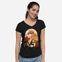 Sun Flower Pirate-Womens-V-Neck-Tee-rmatix