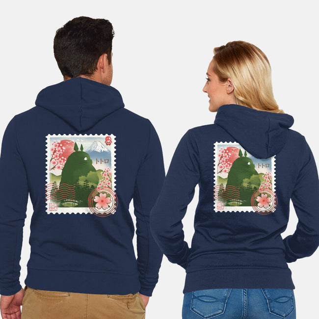 My Neighbor Mail Stamp-Unisex-Zip-Up-Sweatshirt-dandingeroz