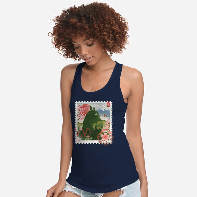 My Neighbor Mail Stamp-Womens-Racerback-Tank-dandingeroz