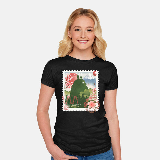 My Neighbor Mail Stamp-Womens-Fitted-Tee-dandingeroz