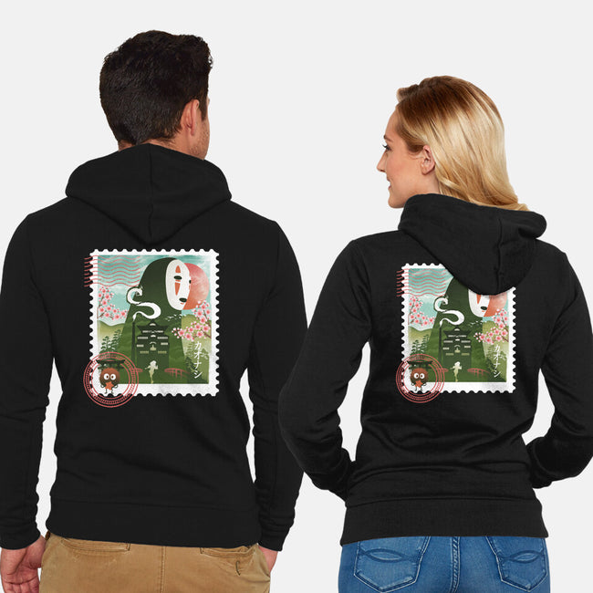 Spirit Mail Stamp-Unisex-Zip-Up-Sweatshirt-dandingeroz