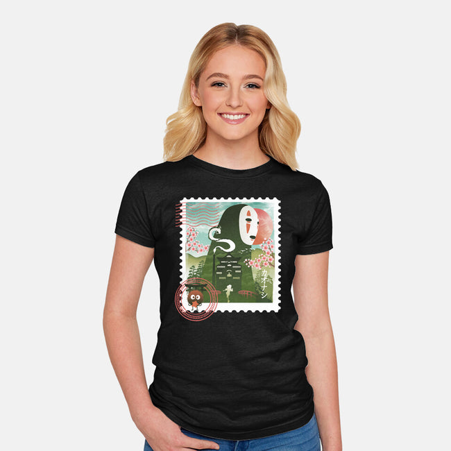 Spirit Mail Stamp-Womens-Fitted-Tee-dandingeroz