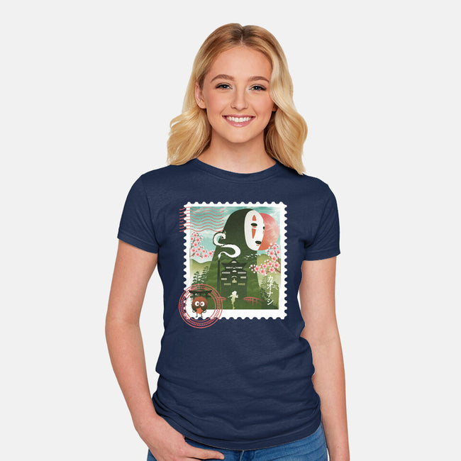 Spirit Mail Stamp-Womens-Fitted-Tee-dandingeroz