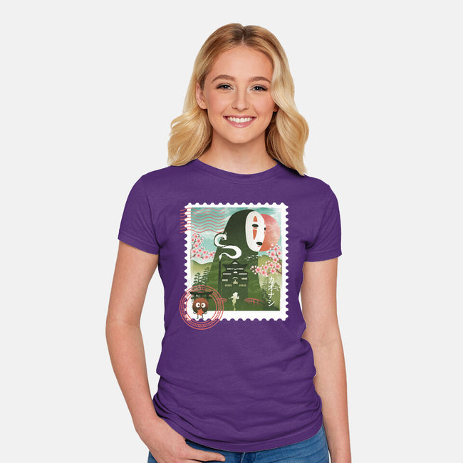 Spirit Mail Stamp-Womens-Fitted-Tee-dandingeroz