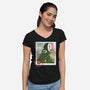 Spirit Mail Stamp-Womens-V-Neck-Tee-dandingeroz