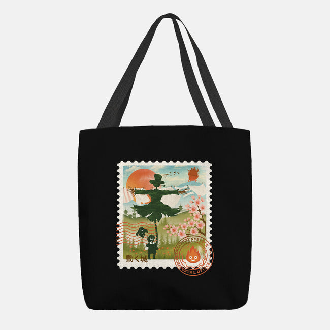 Howl's Moving Mail Stamp-None-Basic Tote-Bag-dandingeroz