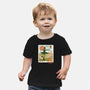 Howl's Moving Mail Stamp-Baby-Basic-Tee-dandingeroz