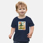 Howl's Moving Mail Stamp-Baby-Basic-Tee-dandingeroz