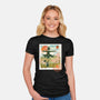 Howl's Moving Mail Stamp-Womens-Fitted-Tee-dandingeroz