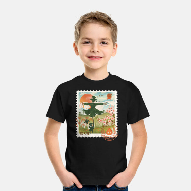 Howl's Moving Mail Stamp-Youth-Basic-Tee-dandingeroz