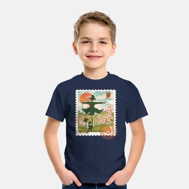 Howl's Moving Mail Stamp-Youth-Basic-Tee-dandingeroz