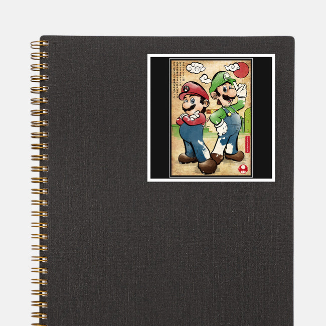 Super Plumber Bros Woodblock-None-Glossy-Sticker-DrMonekers