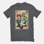 Super Plumber Bros Woodblock-Unisex-Basic-Tee-DrMonekers