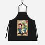 Super Plumber Bros Woodblock-Unisex-Kitchen-Apron-DrMonekers