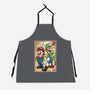 Super Plumber Bros Woodblock-Unisex-Kitchen-Apron-DrMonekers