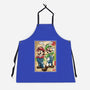 Super Plumber Bros Woodblock-Unisex-Kitchen-Apron-DrMonekers