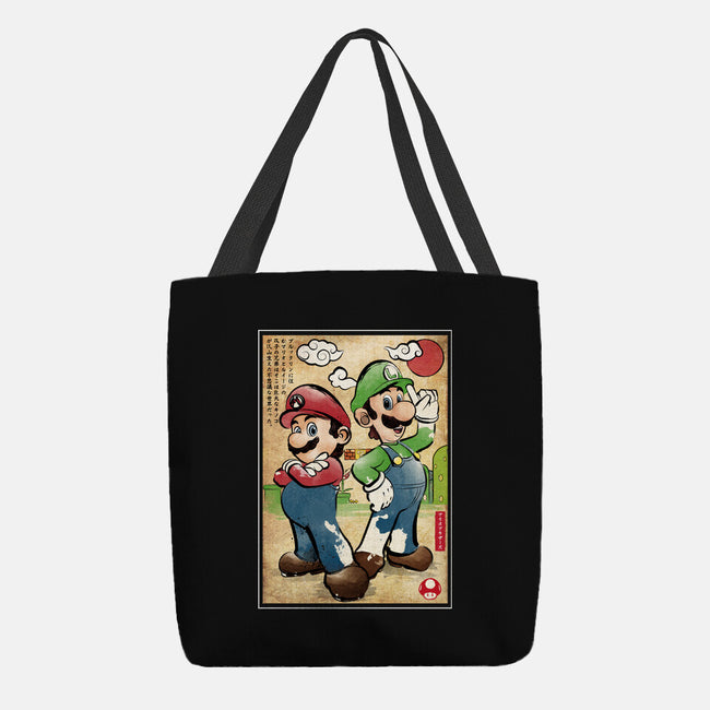 Super Plumber Bros Woodblock-None-Basic Tote-Bag-DrMonekers