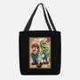 Super Plumber Bros Woodblock-None-Basic Tote-Bag-DrMonekers