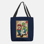 Super Plumber Bros Woodblock-None-Basic Tote-Bag-DrMonekers