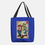 Super Plumber Bros Woodblock-None-Basic Tote-Bag-DrMonekers