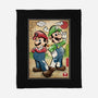 Super Plumber Bros Woodblock-None-Fleece-Blanket-DrMonekers