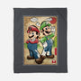 Super Plumber Bros Woodblock-None-Fleece-Blanket-DrMonekers