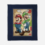 Super Plumber Bros Woodblock-None-Fleece-Blanket-DrMonekers