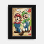 Super Plumber Bros Woodblock-None-Stretched-Canvas-DrMonekers
