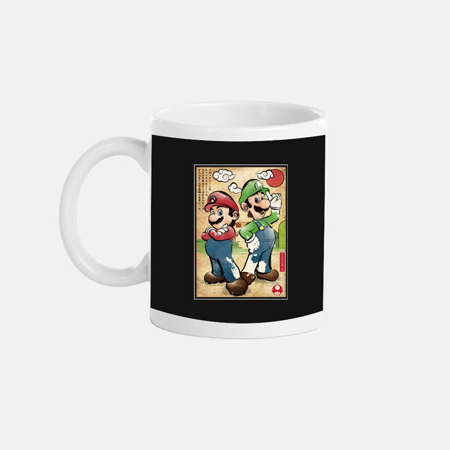 Super Plumber Bros Woodblock-None-Mug-Drinkware-DrMonekers
