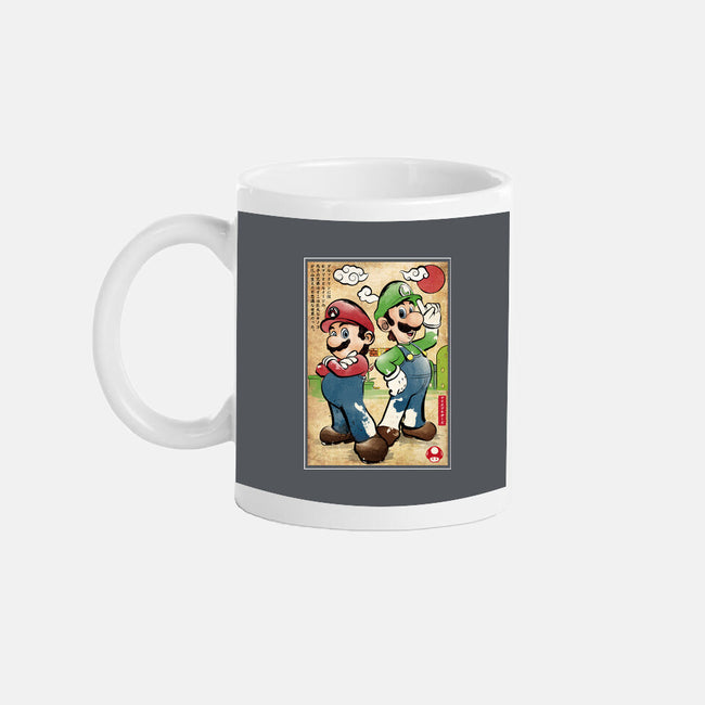 Super Plumber Bros Woodblock-None-Mug-Drinkware-DrMonekers