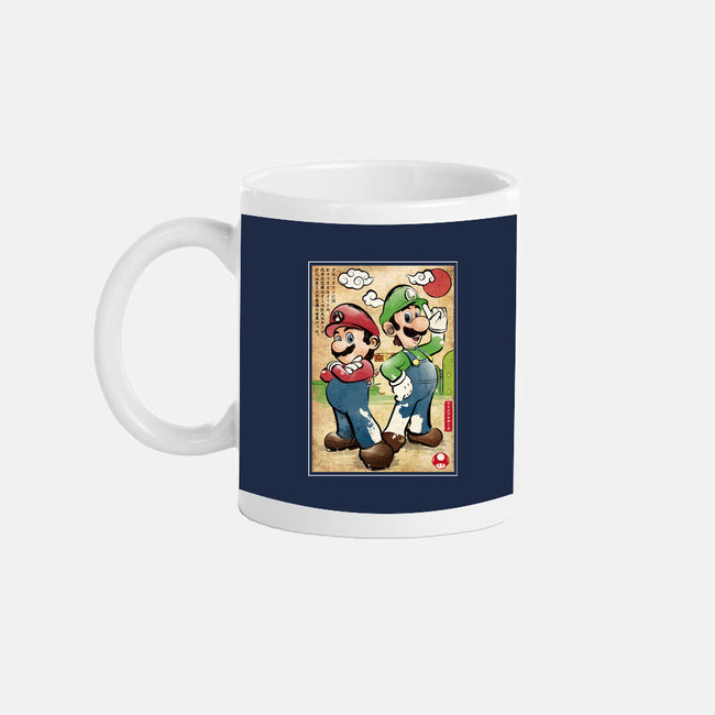 Super Plumber Bros Woodblock-None-Mug-Drinkware-DrMonekers