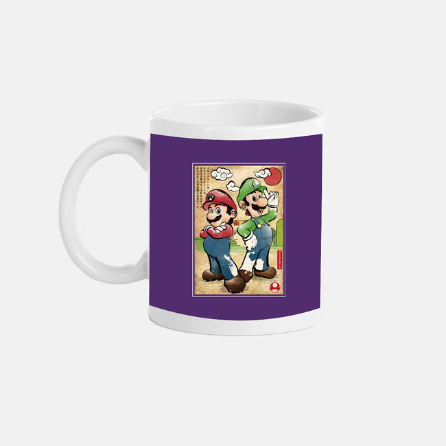 Super Plumber Bros Woodblock-None-Mug-Drinkware-DrMonekers
