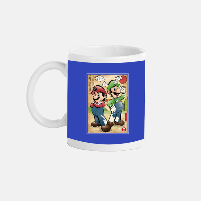 Super Plumber Bros Woodblock-None-Mug-Drinkware-DrMonekers
