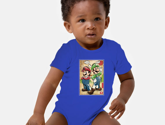 Super Plumber Bros Woodblock