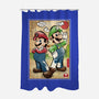 Super Plumber Bros Woodblock-None-Polyester-Shower Curtain-DrMonekers