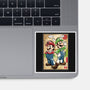 Super Plumber Bros Woodblock-None-Glossy-Sticker-DrMonekers