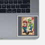 Super Plumber Bros Woodblock-None-Glossy-Sticker-DrMonekers