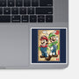 Super Plumber Bros Woodblock-None-Glossy-Sticker-DrMonekers