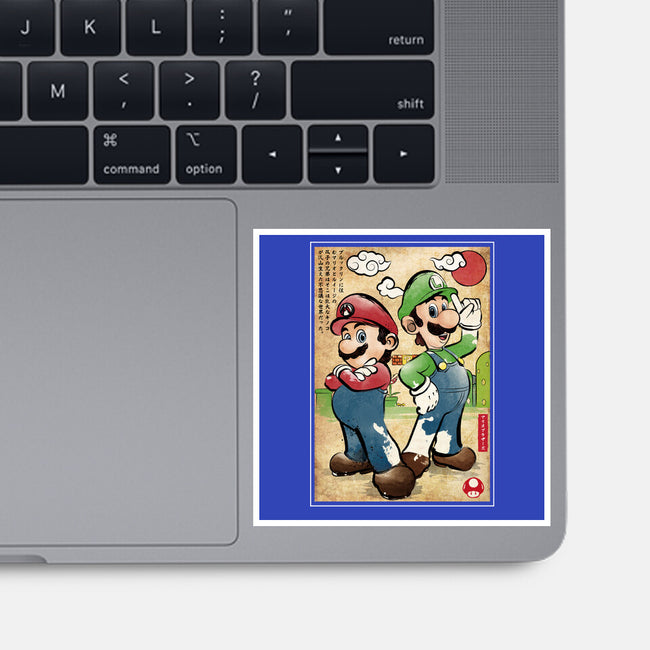Super Plumber Bros Woodblock-None-Glossy-Sticker-DrMonekers