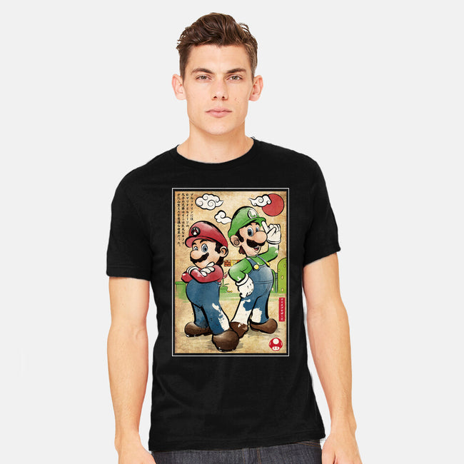 Super Plumber Bros Woodblock-Mens-Heavyweight-Tee-DrMonekers