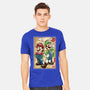 Super Plumber Bros Woodblock-Mens-Heavyweight-Tee-DrMonekers