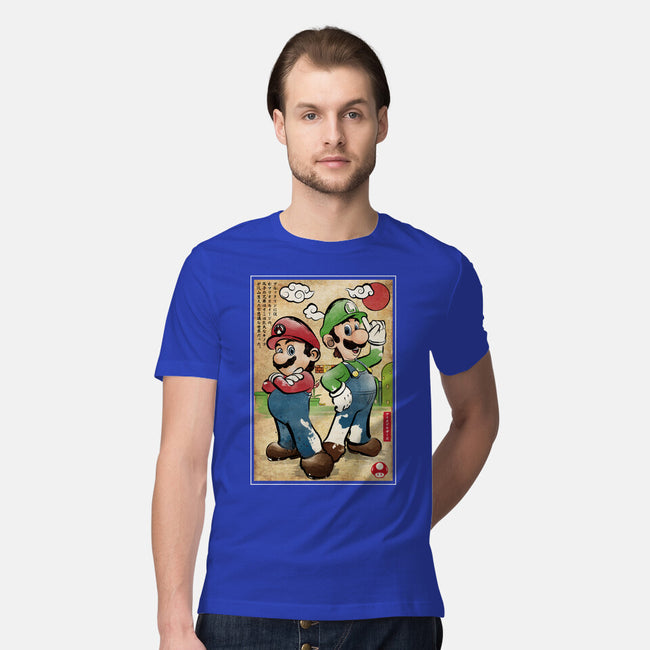 Super Plumber Bros Woodblock-Mens-Premium-Tee-DrMonekers